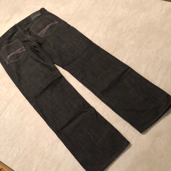 Express Men's Slim Fit Straight Leg 5 Pockets Black Jeans Size 32X34 - Picture 3 of 12